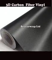 3m de qualidade 3D Black Carbon Fiber Vinyl Wrap no filme Filming com dreno de ar de qualidade superior 152x30mroll 498x98ft3091122