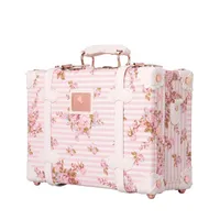 Suitcases Grasp Dream Vintage Floral Travel Bag Luggage sets 13&quot; inch Women Retro Trolley Suitcase Bag On Universal Wheels 221026