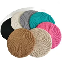 Boinas Visrover Sombreros de invierno Cashmere Wool Party Geanie Greyful Solid Boina para Gat Gat Femenino Regalo de alta calidad