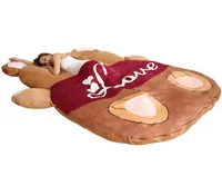 Dorimytrader Kawaii Soft LOVE Bear Sleeping Bag Plush Cartoon Bears Beanbag Sleeping Bed Sofa Great Gift DY502348001138