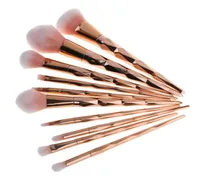 10pcs Rose Gold Make Up Brush Set Foundation Fondazione di alta qualit￠ Blusher Polver Brush Strumenti per eyeliner Pennello per il sopracciglia per sopracciglia 2284358127814