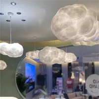Obiekty dekoracyjne figurki nocne lampa ręcznie robiona wisząca bawełniana chmura kształt lekka kreatywna dioda LED do domu do sypialni 221025