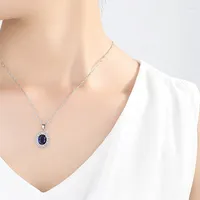 Colliers pendants en gros 10 collier de zircon bleu classique