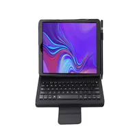 علبة جلدية ليتشي الناعمة مع لوحة مفاتيح بلوتوث قابلة للفصل لـ Samsung Galaxy Tab S6 10 5 2019 T860 T865 Tablet SA860 stylus298i