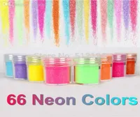 OTS06224 66 Neonfärger Metal Shiny Glitter Sequin Powder Nail Deco Art Kit Acrylic Dust Set2925cm8973014