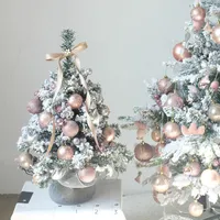 Dekoracje świąteczne 50 cm koreański pulpit Różowy niebieski biały płatek śniegu małe drzewo DIY PAKA