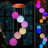 Strings Holiday Lighting Colorful Outdoor Waterproof Solar Ball Star Wind Chimes Fairy Light String Christmas For Garden Home Decoration