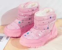 Sandq Children Boots Schnee Winter Warm Schuhe Mädchen Tupfen wasserdichte Antislip Sole 2021 NEU L221011