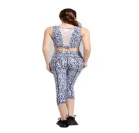 2018 Nuovo geometria oscura di stampa da yoga pantaloni top donne donne sport yoga set sport abbigliamento per palestra abiti da palestra ladies drop shippi9507516