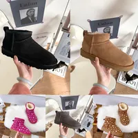 Australi￫ Kids Warm Boots Children Mini Snow Boot Boot Girls Buckle Ankle Booties Classic Winter Fur Fluffy Furry Youth Students Baby Toddlers WGG SCHOENEN 25-35
