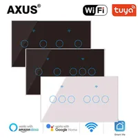 5PC AXUS Smart Light Touch Switch Glass Panel EU Standard 4 5 6 Gang Tuya WiFi Wall Switch Support Google Home Alexa Voice Control W2202888
