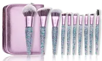 Makeup pędzle Purple Zestaw Ken 10pcs Foundation Brush Brush Mieszanie cieni do powiek Make UP2551682
