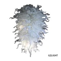 L￢mpadas de lustre de cristal de teto personalizadas Lobby de hotel moderno Ilumina￧￣o pendente grande design simples Arte de vidro soprado de vidro lustres de vidro lustres internos LR426
