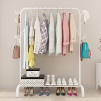 Ubrania do przechowywania stojak na ubrania stojak na wiatroodporne podwójna warstwa podłogowa metalowa półka do sypialni garderoba meblowa