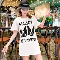 Fashion Women Tops Tees 2020 Runway Luxury European Design Party T-Shirts Women's Bulldog Abbigliamento Masion de Lamour283y