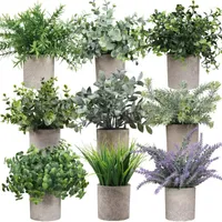 Flores decorativas Simulação em vasos de plantas nórdicas decoração de desktop caseiro mini planta de origem decoração