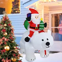 파티 장식 풍선 산타 클로스 라이딩 북극곰 2m 크리스마스 장난감 인형 실내 야외 정원 크리스마스 나비다드 선물