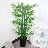 Dekorative Blumen Hochwertige Simulation Grüne Bambus Topf Pflanze Ornament Landing Bonsai für Wohnzimmer Dekor Handwerk Lieferungen