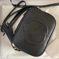 Soho Small Leather Disco Bag Embossed Interlocking G Compact Shoulder Bags Leather Tassel Zipper Pull Grain Leather Luxury Designer Woman crossbody Pu 33q2#