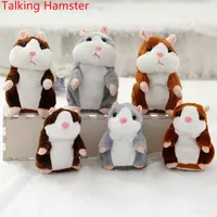 15 cm Talking Hamster Electric Talk Talk Talk Sound Record Repega Ladera Lindo Animal Hamster Juguetes Regalos de cumpleaños D42 D42