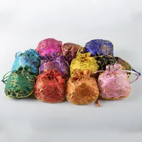 Presentförpackning 50st små kinesiska stil år Lucky Påsar Silkbrokadsmycken Pouch DrawString PAGET Växt Kryddor Lavendelförpackning