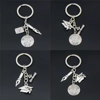 1pc KeyChain Jewelry Graduate Diploma Capacebook Charms Pingente Gift Student Keyring