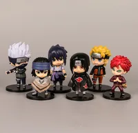 Naruto Car Decoration Toys 6 Pcs Sasuke Kakashi Itach Characters Set Anime Action Figures Doll Pvc Model Ornaments6877420