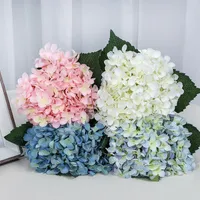 結婚式の装飾花55cm人工架空の花の花head偽のシルクシングルリアルタッチアジサイ15色のセンターピースの家の装飾