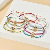 Bracelets de charme Zmzy Fashion Friends Elastic Raided Rope Bracelet Made Ajuste for Women Girl Friendship Jewelry