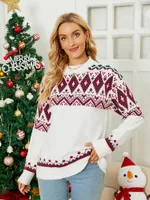 Blusas femininas fitshinling chegando inverno suéter de Natal Mulheres tops moda pullovers feias jumper de natal vermelho branco puxadores
