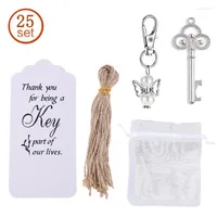 Вечеринка Ootdty 25pcs/Set Key Key Bottle Angel Wings Keychain с тегами сувениры свадебные подарки для подарка в день гостя для ко Дню матери
