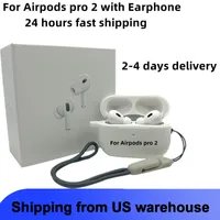 AirPods Pro 2 AirPods 3 Bluetooth Eorphones 무선 충전 헤드셋 보호 케이스 Pro 2nd Generation Eorphone 커버 포드 헤드폰이 장착 된 방지 방지 끈