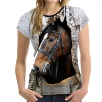 Camisetas para hombres Crazy Horse 3d Camiseta para mujeres Tops casual estampado de animales Cuello corto Manga corto cómodo todo el partido 2022