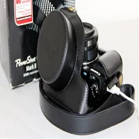 Yüksek kaliteli PU deri kamera kılıfları çantalar Canon Powers için Kapak G1X Mark II 2 Kamera Üç Renkler212G