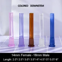 Kleurrijke glazen downstem diffuser 2 "tot 6" rokende accessoires 14 mm 18 mm laag profiel roze zwarte zwarte stengeladapter voor glazen bongpijp