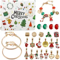 Toys de Noël 24 Compte à rebours Avent surprise Boîte à aveugle Set xtmas charmes bracelet ensemble bricolage ornements créatifs cadeaux d'enfants