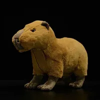 Simulatie Leuke Capybara Soft Plush Toy Real Life HydroChoerus Hydrochaeris Doll Model Animal Kids Birthday Gift 31cm Q0727239S