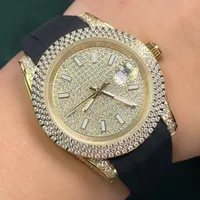 Diamond Watch MANS Kijk 40 mm automatische mechanische polshorloges zakelijk rubber montre de luxe beweging horloges voor mannen