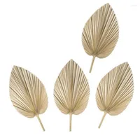 Fiori decorativi 4 pezzi di palma secca foglie fan bohémien piante artificiali