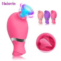 Massager 7 Speed ​​Tongue och S 50DB Tyst kraftfull klitorisstimulator Sucking Licking Vibrator för kvinnors sexleksaker