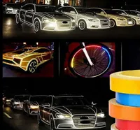ملصقات السيارة 5M 1CM 2 سم عاكس لتصميم السيارة فينيل لفريق السيارة PVC 5 ألوان متوفرة 6090513