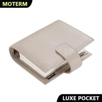 MOTERM LUXE -Serie Pocket Planer A7 Größe Notizbuch mit 30 mm Silberringen Mini -Agenda -Veranstalter Cowide Tagebuch Notepad 220401211j