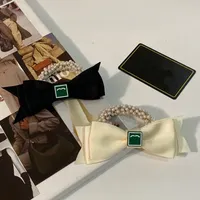 2022 New Bowknot Blanc Black Black Hair Bands C Letter Scrunchies Diamond Band Gift For Women Designers Accessoires