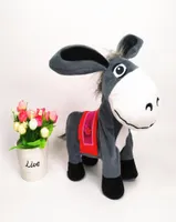 Electric Dance Sing Shake Head Cute Little Donkey Plush Toy Cartoon Stuffed Animals roliga prydnad Xmas Kid F￶delsedagspresenter 9024483