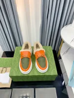 أحذية مصممة الفرو مولير النعال loafer في جلد مزدوج الأحذية المطرزة منصة 35-41