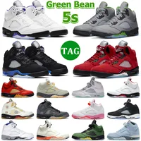 Jumpman 5 Retro Basketball Shoes Uomo 5s Green Bean Dark Concord Racer Blue Raging Bull Red Sail What The Easter Trainers Sneakers sportive