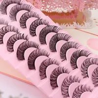 رموش كاذبة 10 أزواج 3D Mink Lashes Natural DD Curl Long Easelash Extension Makeup Supplies Faux Cils بالجملة