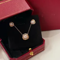 Роскошные ювелирные украшения набор ожерелье и серьги дизайнер брендов Trinity S925 Серебряный серебряный кружок Круглый кружок Короткий конец для женщин моды