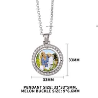 Favor Sublimation Necklace Blank with Diamonds DIY Women Accessories Heat Transfer Blank Pendant Zinc Alloy Jewelry BHC151