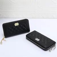 Lyxiga kvinnors l￥nga pl￥nb￶cker Cardbag Designer Messenger Bag PU L￤der Small Purse dragkortkort Holder Floral Pocket Pocket Edition